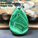 Malachite Chrysocolla Pendant 38x25x7mm Silver Crystal Gemstone