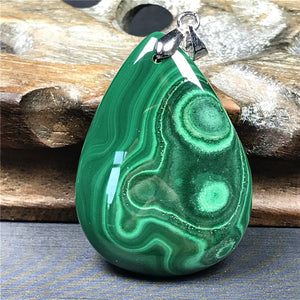 Green Malachite Chrysocolla Pendant Jewelry Healing Gift 39x28x8mm