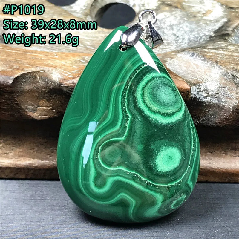 Green Malachite Chrysocolla Pendant Jewelry Healing Gift 39x28x8mm