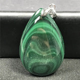 Natural Green Malachite Chrysocolla Pendant Jewelry for Women Men