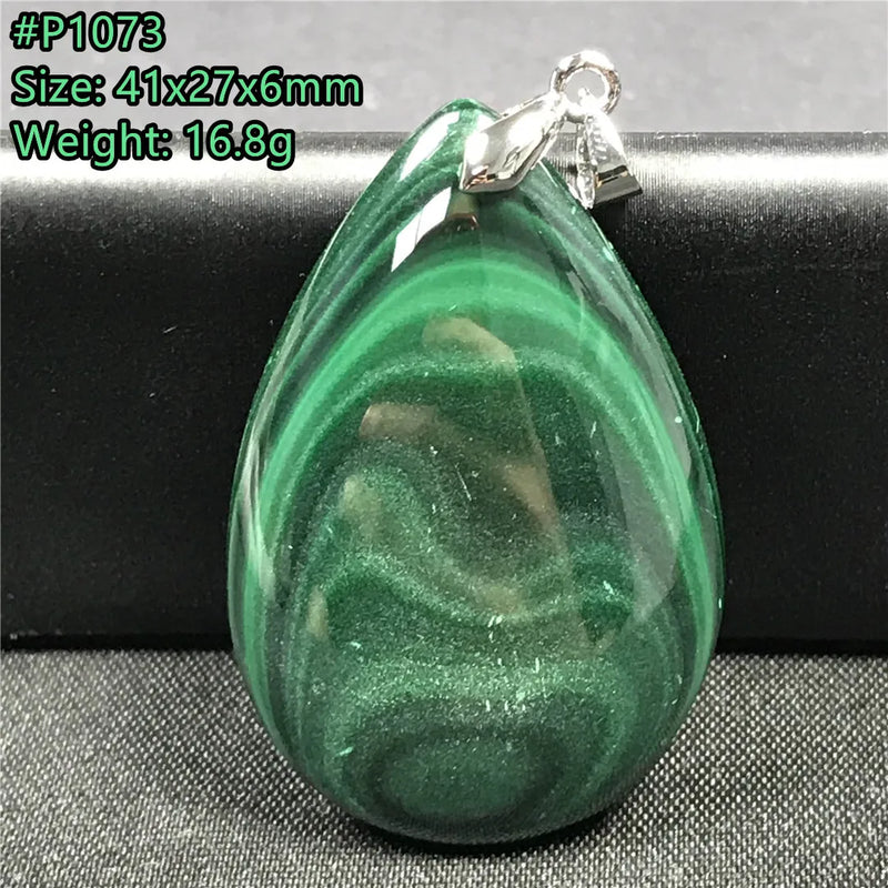 Natural Green Malachite Chrysocolla Pendant Jewelry for Women Men