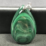 Natural Green Malachite Chrysocolla Pendant Jewelry for Women Men
