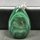 Natural Green Malachite Chrysocolla Pendant Jewelry for Women Men