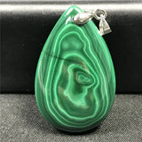 Green Malachite Chrysocolla Pendant - Luck Gift - Silver Jewelry