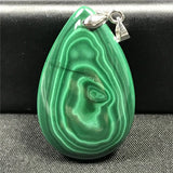 Green Malachite Chrysocolla Pendant - Luck Gift - Silver Jewelry