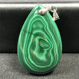 Green Malachite Chrysocolla Pendant - Luck Gift - Silver Jewelry