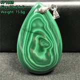 Green Malachite Chrysocolla Pendant - Luck Gift - Silver Jewelry