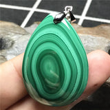 Malachite Chrysocolla Pendant, Silver Crystal Green Gemstone