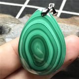 Malachite Chrysocolla Pendant, Silver Crystal Green Gemstone