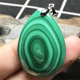 Malachite Chrysocolla Pendant, Silver Crystal Green Gemstone