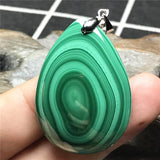 Malachite Chrysocolla Pendant, Silver Crystal Green Gemstone