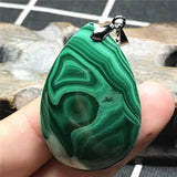 Green Malachite Chrysocolla Pendant 40x27x8mm