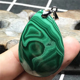 Green Malachite Chrysocolla Pendant 40x27x8mm