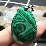 Green Malachite Chrysocolla Pendant 40x27x8mm