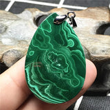 Green Malachite Chrysocolla Pendant 40x27x8mm