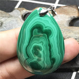 Natural Green Malachite Chrysocolla Pendant 40x29x9mm