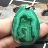 Natural Green Malachite Chrysocolla Pendant 40x29x9mm