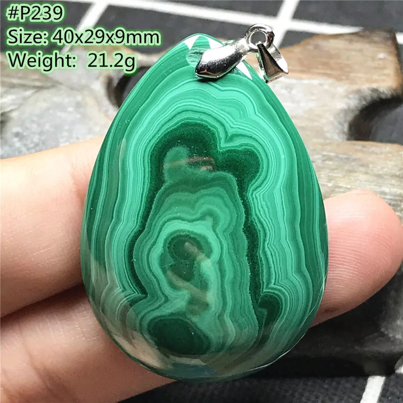Natural Green Malachite Chrysocolla Pendant 40x29x9mm