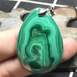 Natural Green Malachite Chrysocolla Pendant 40x29x9mm