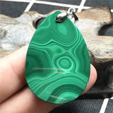 Natural Green Malachite Chrysocolla Pendant 40x29x9mm