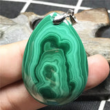 Natural Green Malachite Chrysocolla Pendant 40x29x9mm