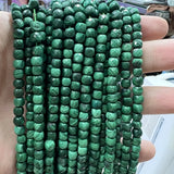 Natural Green Malachite Cube Cut Stone Beads Strands Jewelry Making DIY