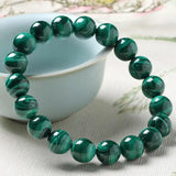 Natural Green Malachite Round Beads Bracelet Stretch Jewelry 8mm 10mm 12mm 14mm