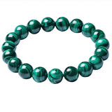 Natural Green Malachite Round Beads Bracelet Stretch Jewelry 8mm 10mm 12mm 14mm