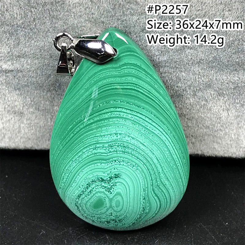 Green Malachite Necklace Pendant Jewelry for Women Lady Man