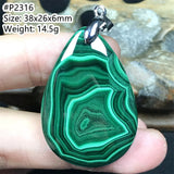Green Malachite Necklace Pendant Jewelry for Women Lady Man