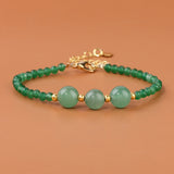 Small Green Malachite Stone Bracelet 3mm Faceted Beads OT Buckle Reiki Healing