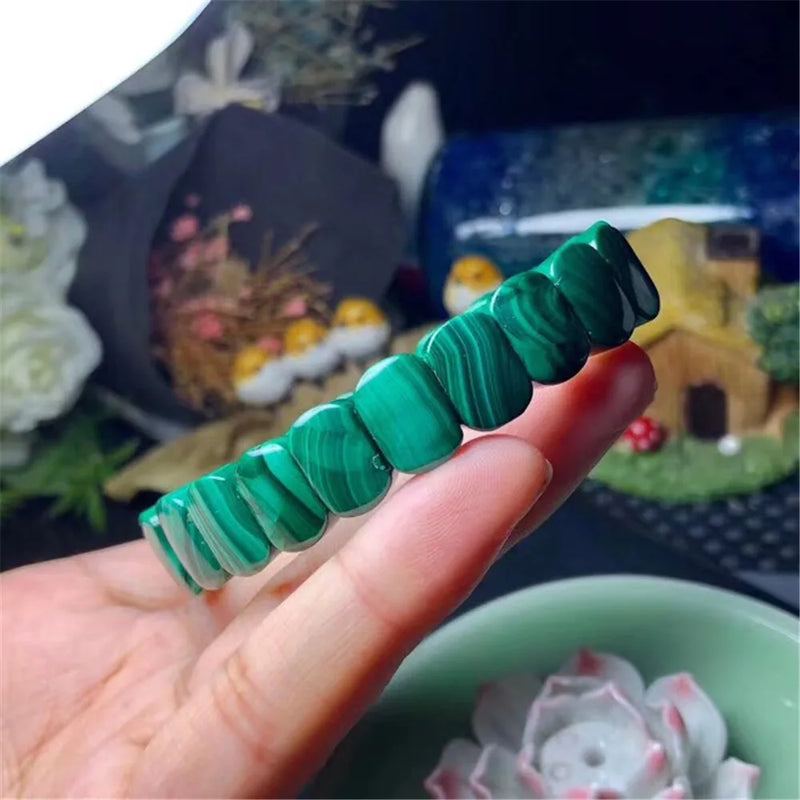 Natural Malachite Bracelet 12x8mm Beads Stone Gift