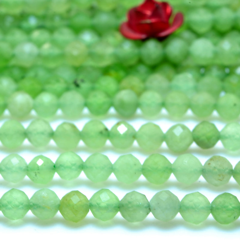 Green Nephrite Faceted Loose Beads Gemstone Bracelet Necklace