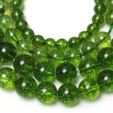 Green Olive Crystal Stone Round Spacer Beads 6/8/10MM 15'' Strand