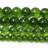 Green Olive Crystal Stone Round Spacer Beads 6/8/10MM 15'' Strand