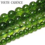 Green Olive Crystal Stone Round Spacer Beads 6/8/10MM 15'' Strand