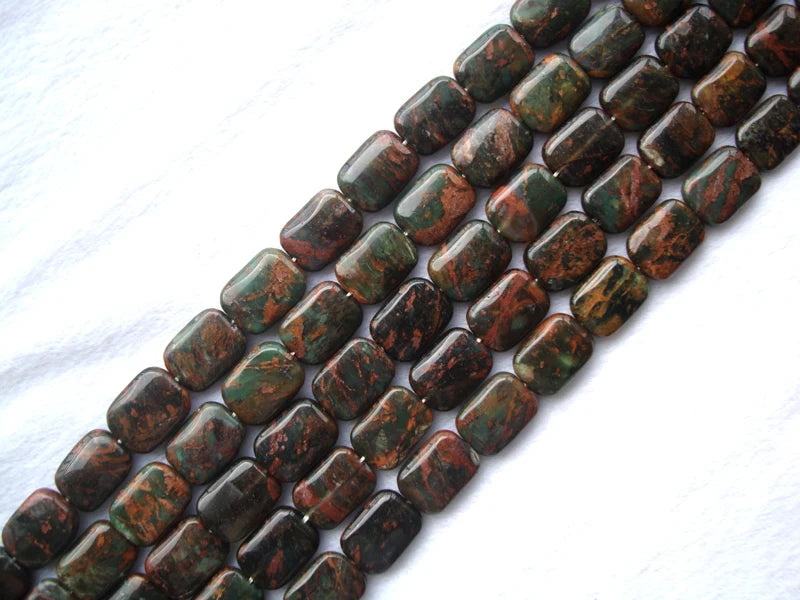 Green Opal Flat Rectangle 15*20mm Loose Beads DIY Jewelry Making