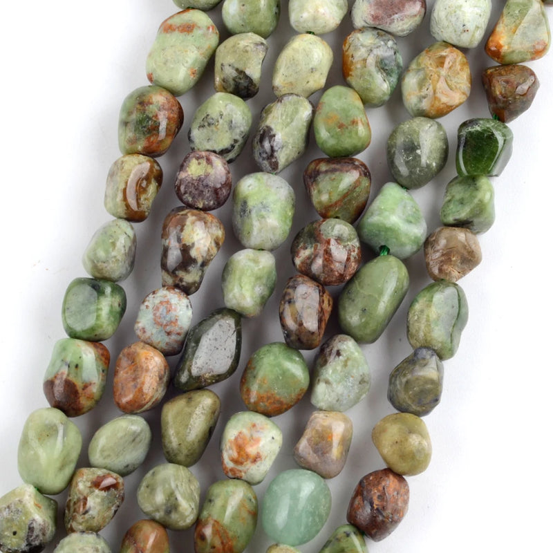 Green Opal Freeform Beads for Jewelry Making 15''