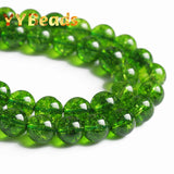 Peridot Crystal Beads Round Loose Stone Beads 4-12mm