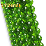 Peridot Crystal Beads Round Loose Stone Beads 4-12mm
