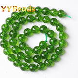 Peridot Crystal Beads Round Loose Stone Beads 4-12mm