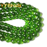 Peridot Crystal Beads Round Loose Stone Beads 4-12mm