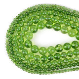 Green Peridot Crystal Round Spacer Beads for Jewelry Making 4/6/8/10/12mm