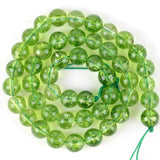 Green Peridot Crystal Round Spacer Beads for Jewelry Making 4/6/8/10/12mm