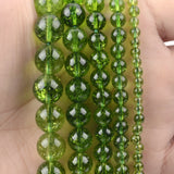 Green Peridot Crystal Round Spacer Beads for Jewelry Making 4/6/8/10/12mm