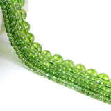 Green Peridot Crystal Round Spacer Beads for Jewelry Making 4/6/8/10/12mm