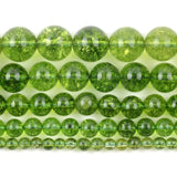Green Peridot Crystal Round Spacer Beads for Jewelry Making 4/6/8/10/12mm