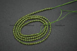 Natural Green Peridot Diamond Cutting Faceted 2mm 3mm Round Loose Beads