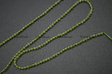 Natural Green Peridot Diamond Cutting Faceted 2mm 3mm Round Loose Beads