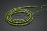 Natural Green Peridot Diamond Cutting Faceted 2mm 3mm Round Loose Beads